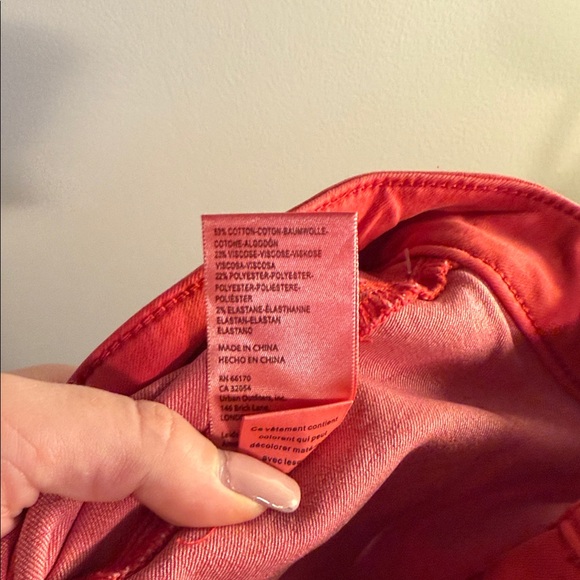 Free People Red Super Flared Pants Size 28 - Picture 10 of 10